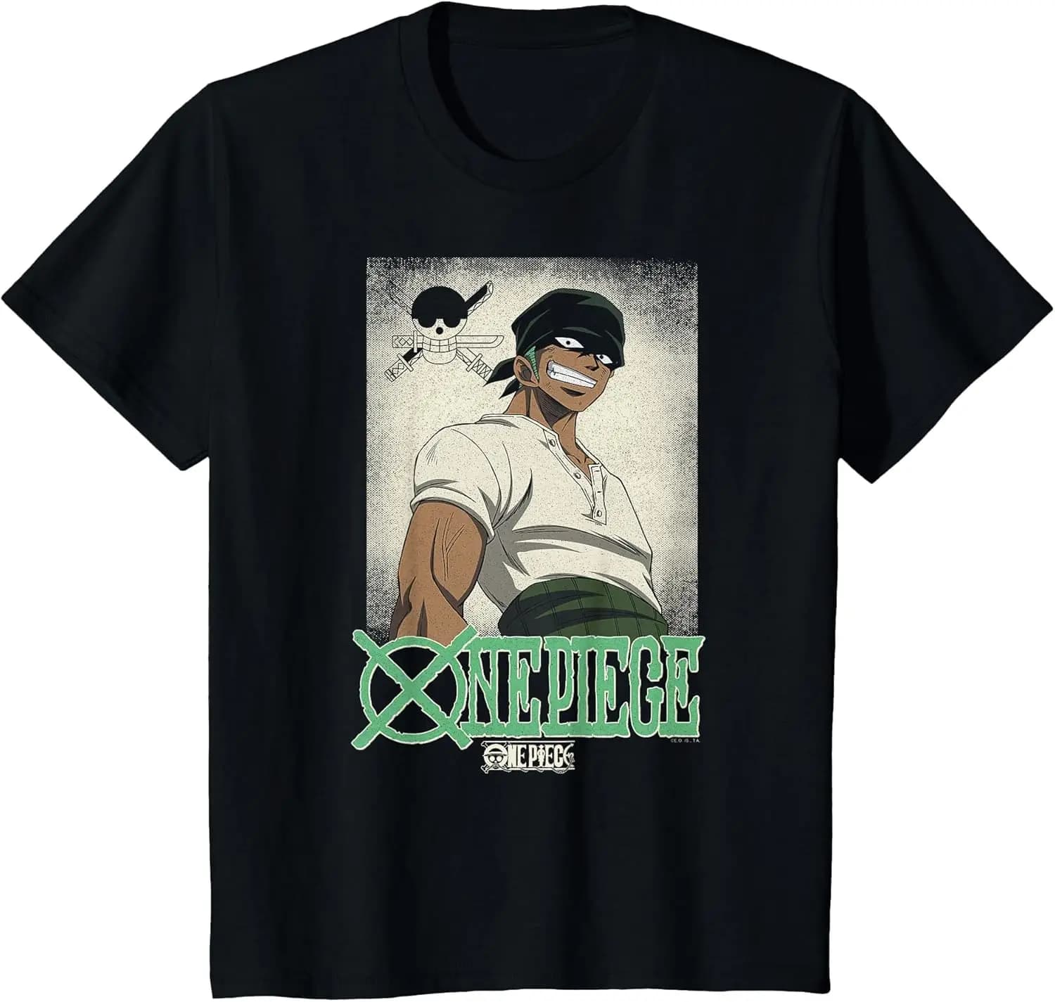 One Piece Anime Vintage Illustration Roronoa Zoro T-Shirt S-6XL