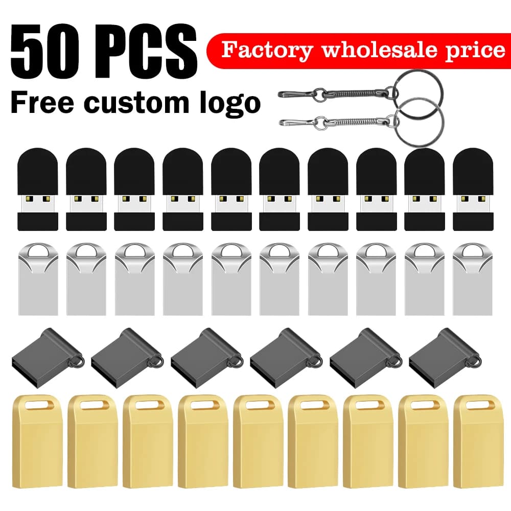 50 pz Chiavetta USB 512 GB 256 GB 128 GB 64 GB 32 GB pendrive Cle USB Flash Stick Pen Drive 32 64 128 GB mini USB 2.0 Memory Stick