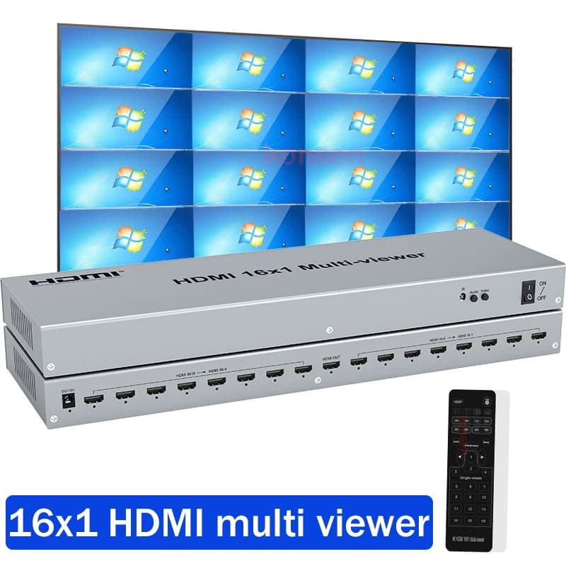 Multivisore HDMI 16x1 Multiviewer schermo HDMI Interruttore continuo 16 in 1 uscita 1080P Quad Multi-viewer 4 6 8 16 Divisore schermo PC