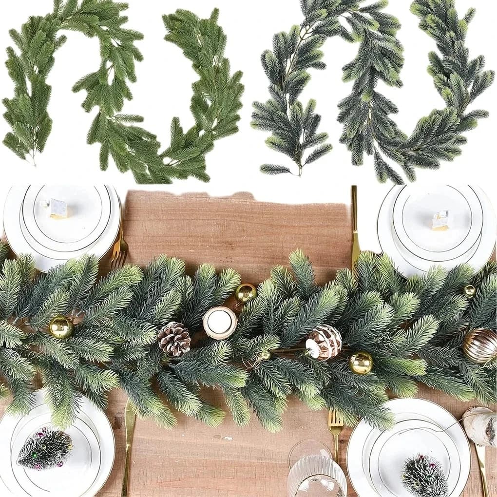Artificial Green Plant in Rattan Christmas Tree Ghirlanda Ghirlande House Courtyard Exterior Wall Party Decoration Rattan Pine
