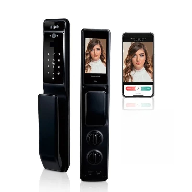 Security Digital Door Lock 3D Face Recognition Door Lock With Camera