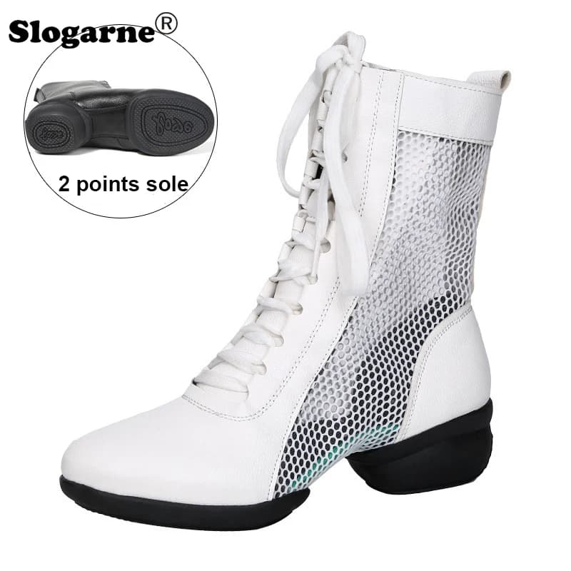 Fahion Soft Dance Boots donna Modern Jazz scarpe da ballo latino Ladies Mesh Breath Soft Sole Sport Jazz Boots Sailor Square Dancing