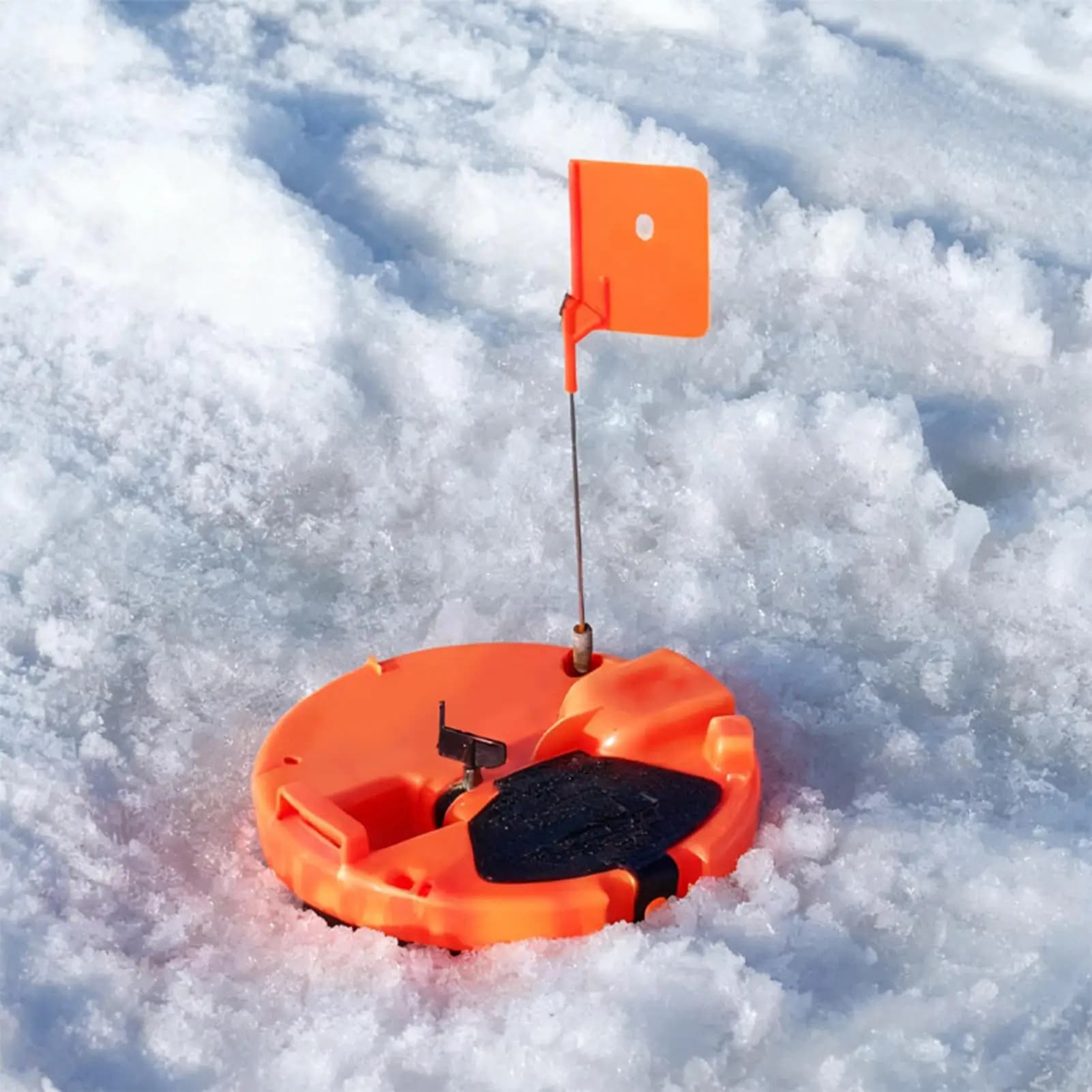 Punta automatica per la pesca sul ghiaccio con bandiera del segnale Design antigelo e termico per la pesca invernale, il fiume del lago, per principianti