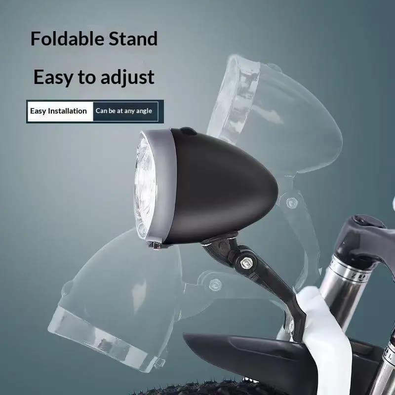 Flashlight Retro Design Cycling Head Lamp For Night Riding Black Silver Vintage Bicycle Front Light 3 LED Bike Headlight