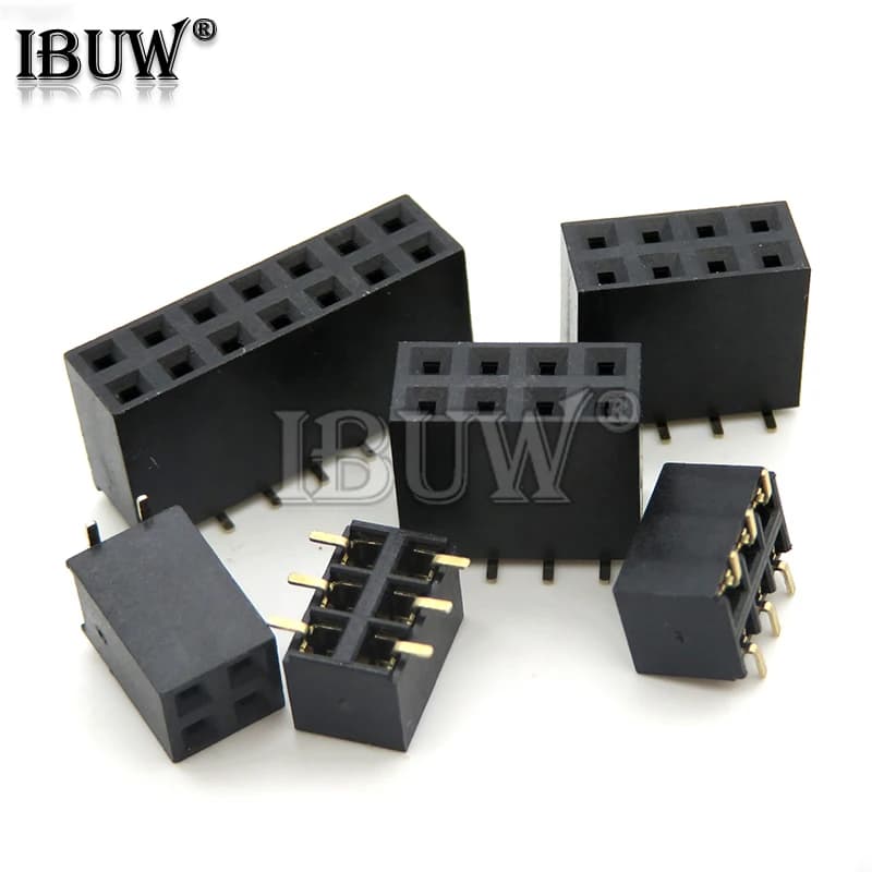 SMT 2.54mm Doppia Fila Femmina Breakaway PCB Board Pin Header presa Connettore Pinheader 2*2/3/4/6/10/12/16/20/40Pin Per Arduino