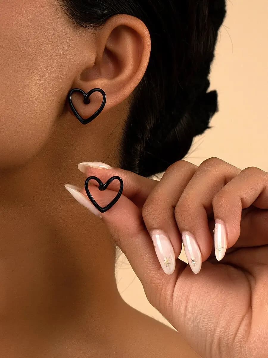 Heart-shaped stud earrings for everyday wear — lightweight and elegant minimalist design