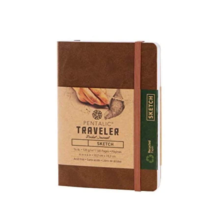 4" x 6" Pocket Sketchbook Traveler Journal, 160 Pages, Metallic Copper