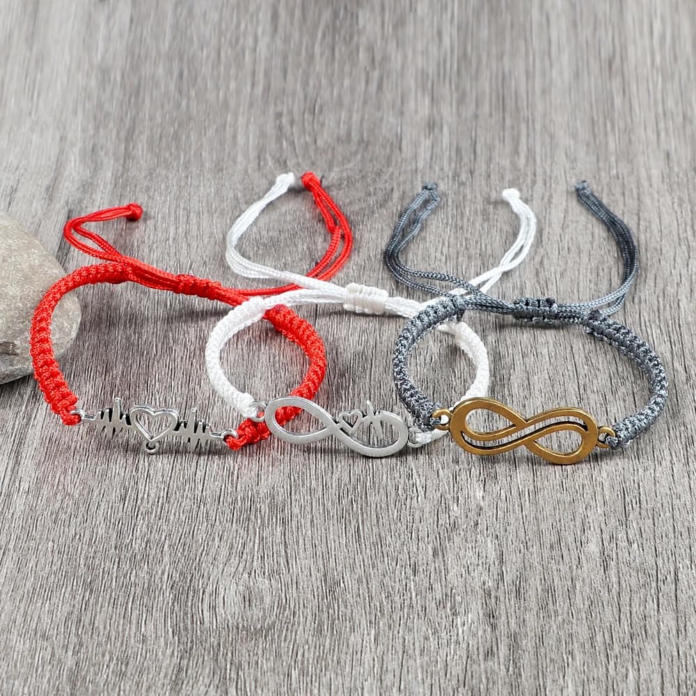 Bracciale intrecciato infinito in lega Filo rosso nero Braccialetti e braccialetti portafortuna fatti a mano regolabili Uomo Donna Regalo di gioielli con ciondoli per yoga