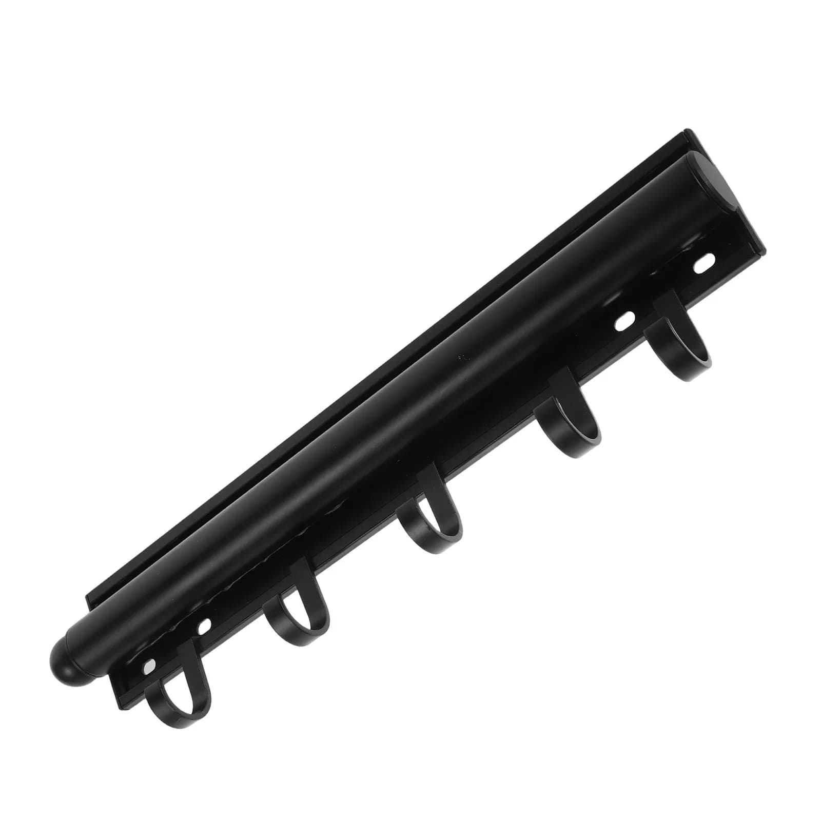 Asta Appendiabiti Estraibile per Armadio con 5 Ganci Staccabili, Regolabile, Nera, Salvaspazio, Scorrevole, Retrattile, per Guardaroba e Camera da Letto