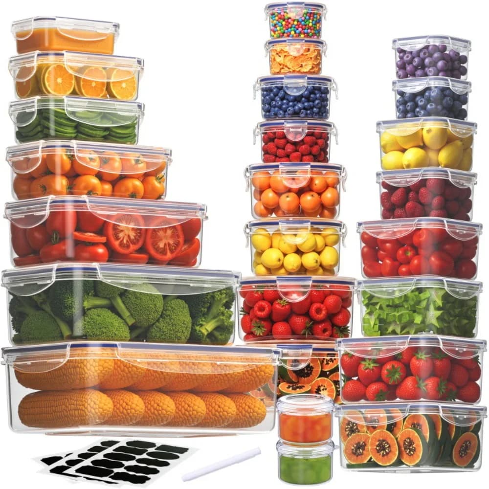 Contenitori per alimenti con coperchi Contenitori ermetici a tenuta stagna per pasti per cucina Riutilizzabili in plastica per microonde/lavastoviglie