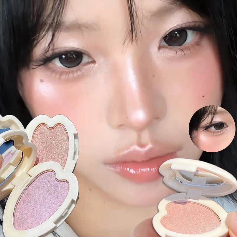 Crushed Shimmer Highlighter Eyeshadow Pearlescent Fine Glitter Multi Use Face & Eye Highlight Portable Single Pan Shimmer Makeup