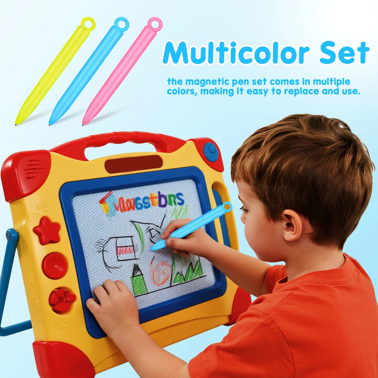 6 penne da disegno magnetiche per bambini, stilo multicolore, forniture artistiche di ricambio, set artigianale, compatibili con tavole da disegno, tablet