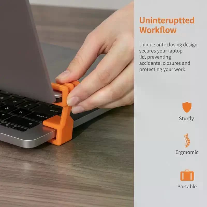 Portable Anti-Closing Laptop Stand & Cooling System Universal, Lid Stopper For Screen, Perfect For Home Office Business Travel