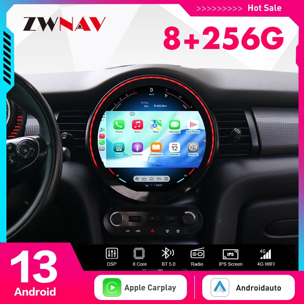 11.8 HD Touch Screen Android 13 For BMW MINI F55 F56 F57 2015-2022 Carplay Multimedia Player Stereo GPS Navigation Auto Radio-