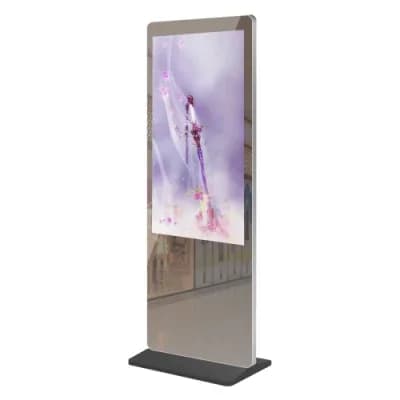 Macchina pubblicitaria touch screen per allenamento fitness intelligente, rilevamento del corpo umano, pavimento verticale, specchio per il bagno intelligente