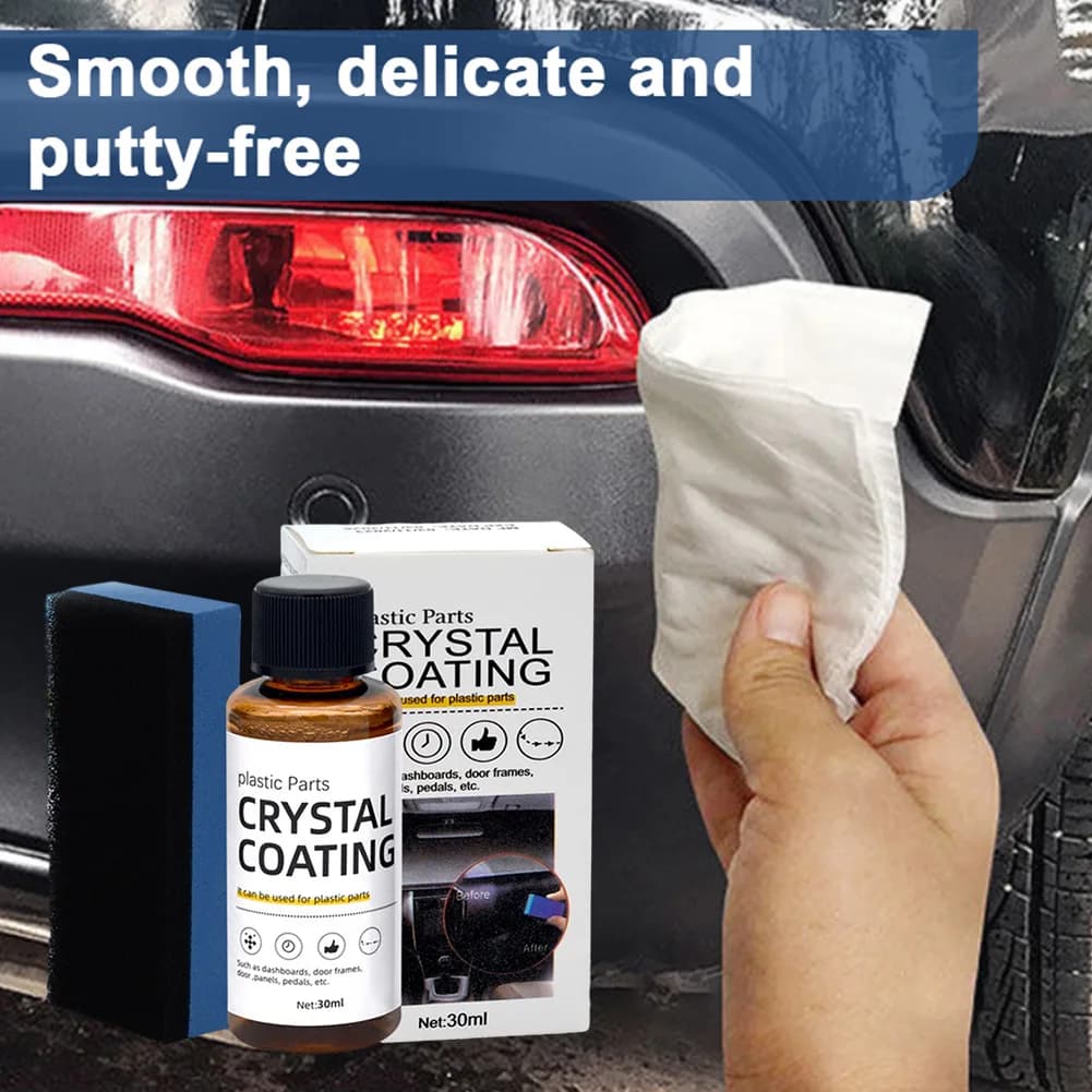 30ml Ed Agente di rivestimento in cristallo Cera Agente di ricostruzione in plastica per auto Agente di manutenzione in gomma Kit di liquido per ripristino in plastica rinnovata