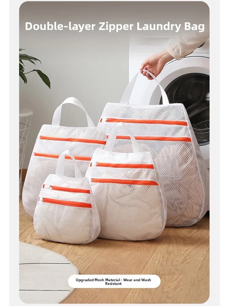 Reinforced double layer linen bag to protect from deformations wool sweaters, down jacket coats and underwear.