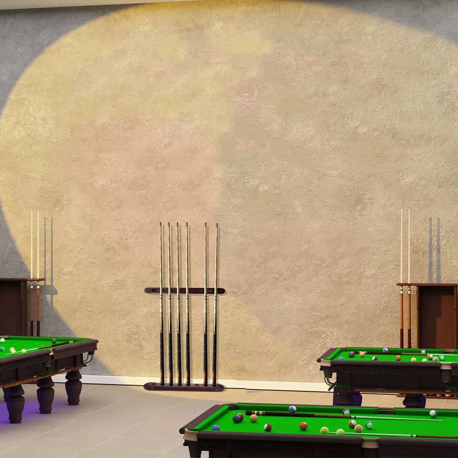 1Set Wall Mounted Pool Cue Rack Heavy Duty Multi-Hole Billiard Stick Holder for Display Storage Wall Mount Cue Organizer Pool