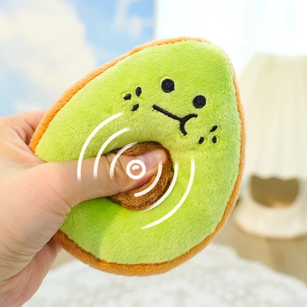 Giocattolo Squeaky in Peluche a Forma di Avocado e Kiwi per Cani e Gatti: Giocattolo per Animali Domestici a Forma di Frutta Resistente al Morso per Alleviare la Noia e Divertimento durante la Dentizione