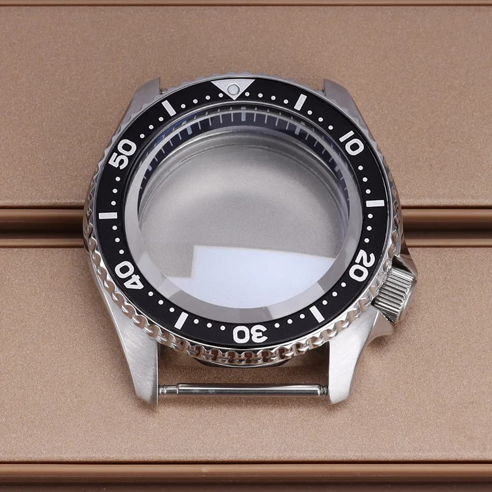 Per 42.5mm Argento Mod SKX 007 Cassa dell'orologio Vetro zaffiro Fit NH35 NH36 NH38 4R Movimento 28.5mm Quadrante Orologio da uomo Cassa Parti di riparazione