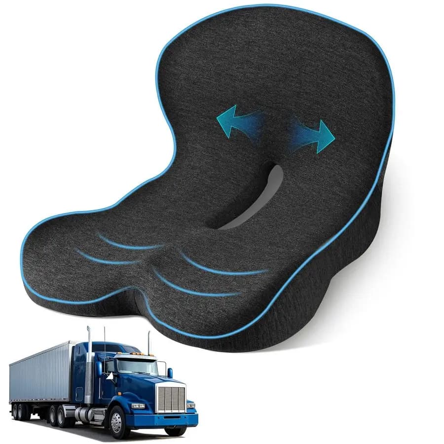 Cuscino per Sedile Camionista, Cuscino Ergonomico in Memory Foam a Forma di L, Supporto Lombare e Cuscino per Coccige