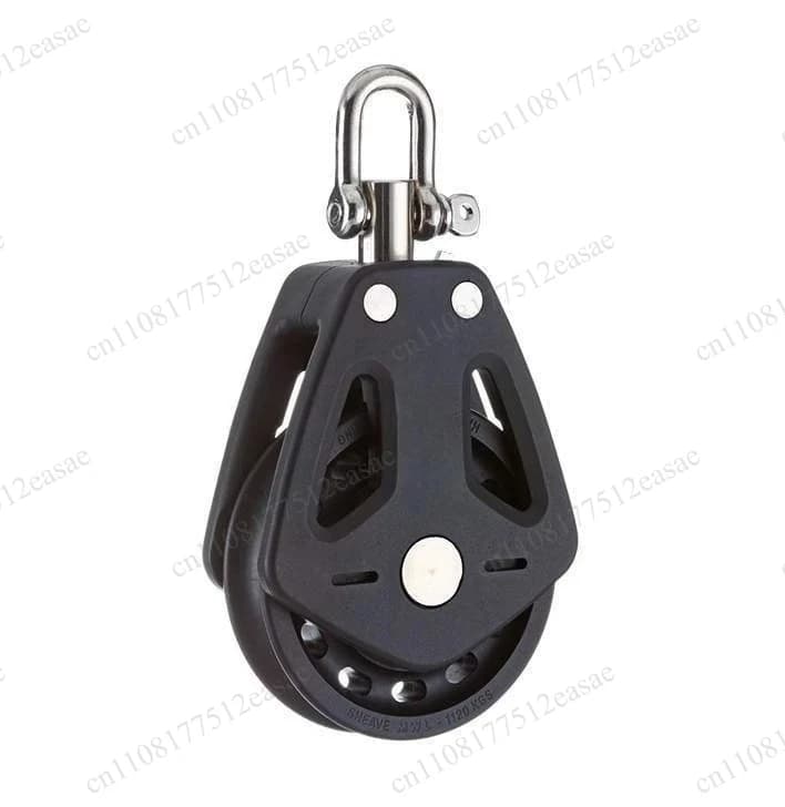 Marine Pulley Single Sheave 50mm Wheel 10mm Rope Swivel Eye Bearing Stainless Steel for Boat Yacht Sailboat Heavy Duty BP0501F