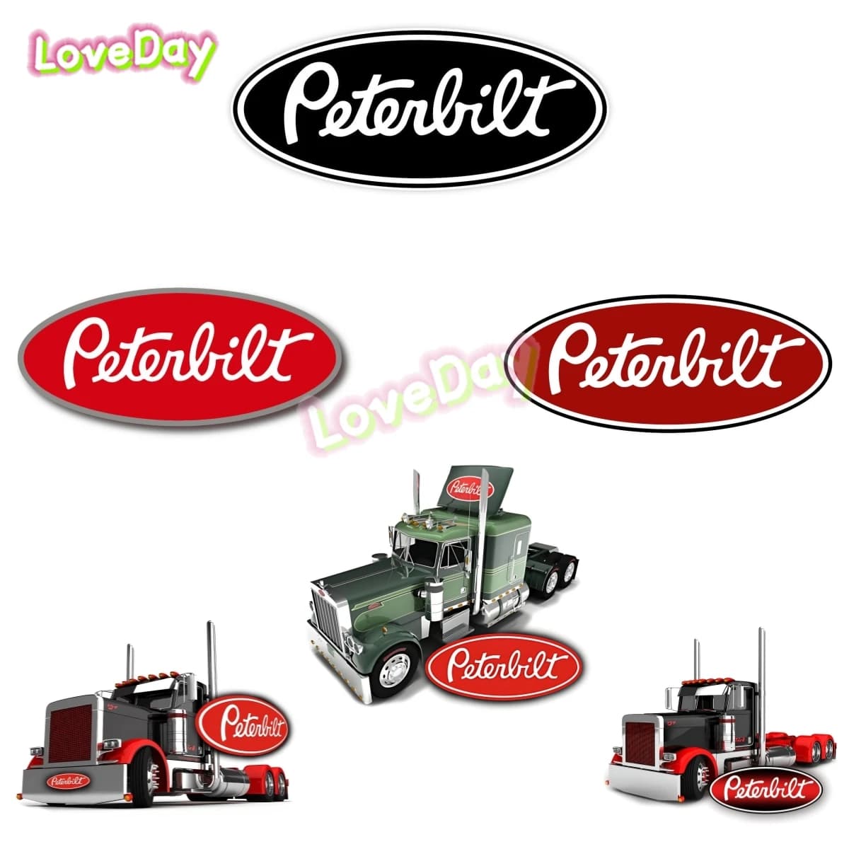 Adesivo per auto con logo Peterbilt, adesivo in vinile, decorazione per finestrini, bagagli, cassetta degli attrezzi, decorazione per auto