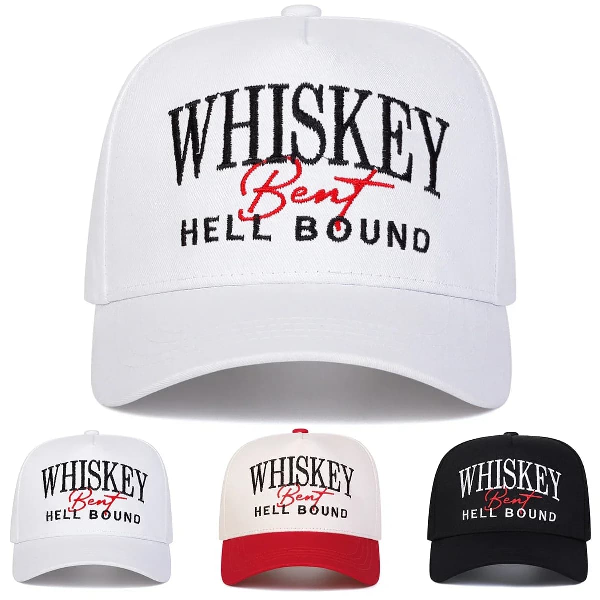 Cappellini da Baseball Unisex con Ricamo 'WHISKEY', Regolabili per Primavera e Autunno, Cappelli Casual da Esterno, Protezione Solare, Cappello Sportivo