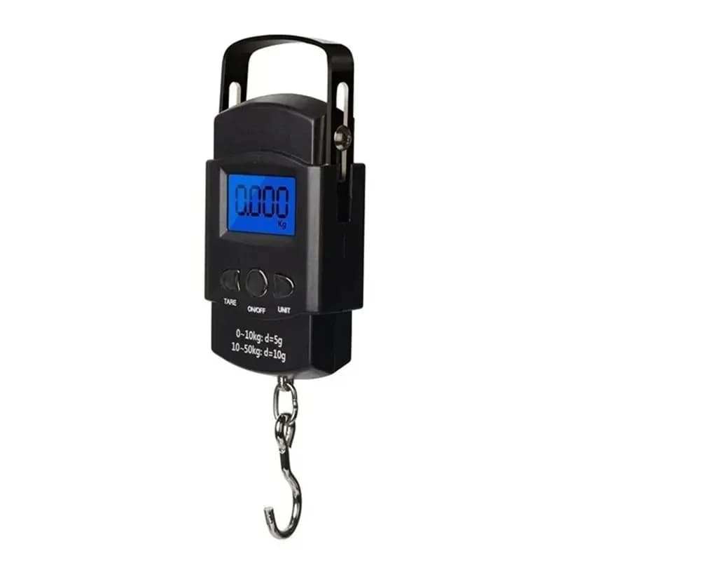 Bilancia Digitale Portatile da 50kg con Gancio, Alimentata a Batteria, in Plastica ABS con Display LCD Retroilluminato per Viaggi e Corrieri