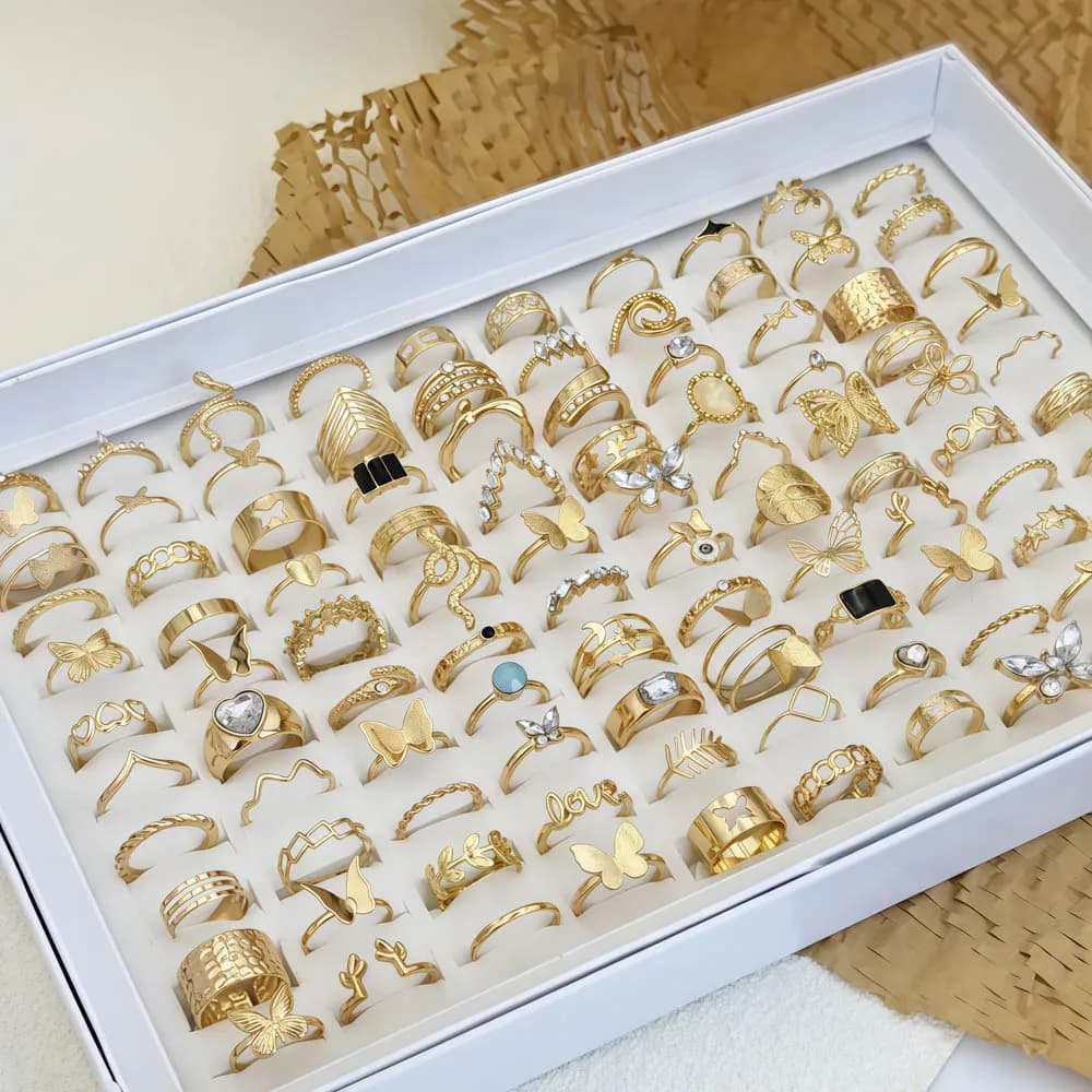 20 pz/lotto moda classica elegante farfalla cuore anelli di strass per le donne uomini amore mix stile accessori gioielli regali del partito