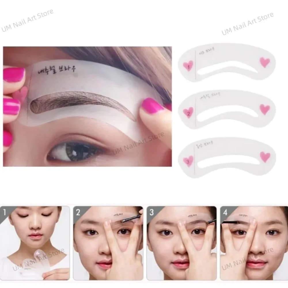 Reusable Eyebrow Stencil Beauty Makeup Brow Stamp Template Eyebrows Shape Set Eye Brow Makeup Tools Accessories