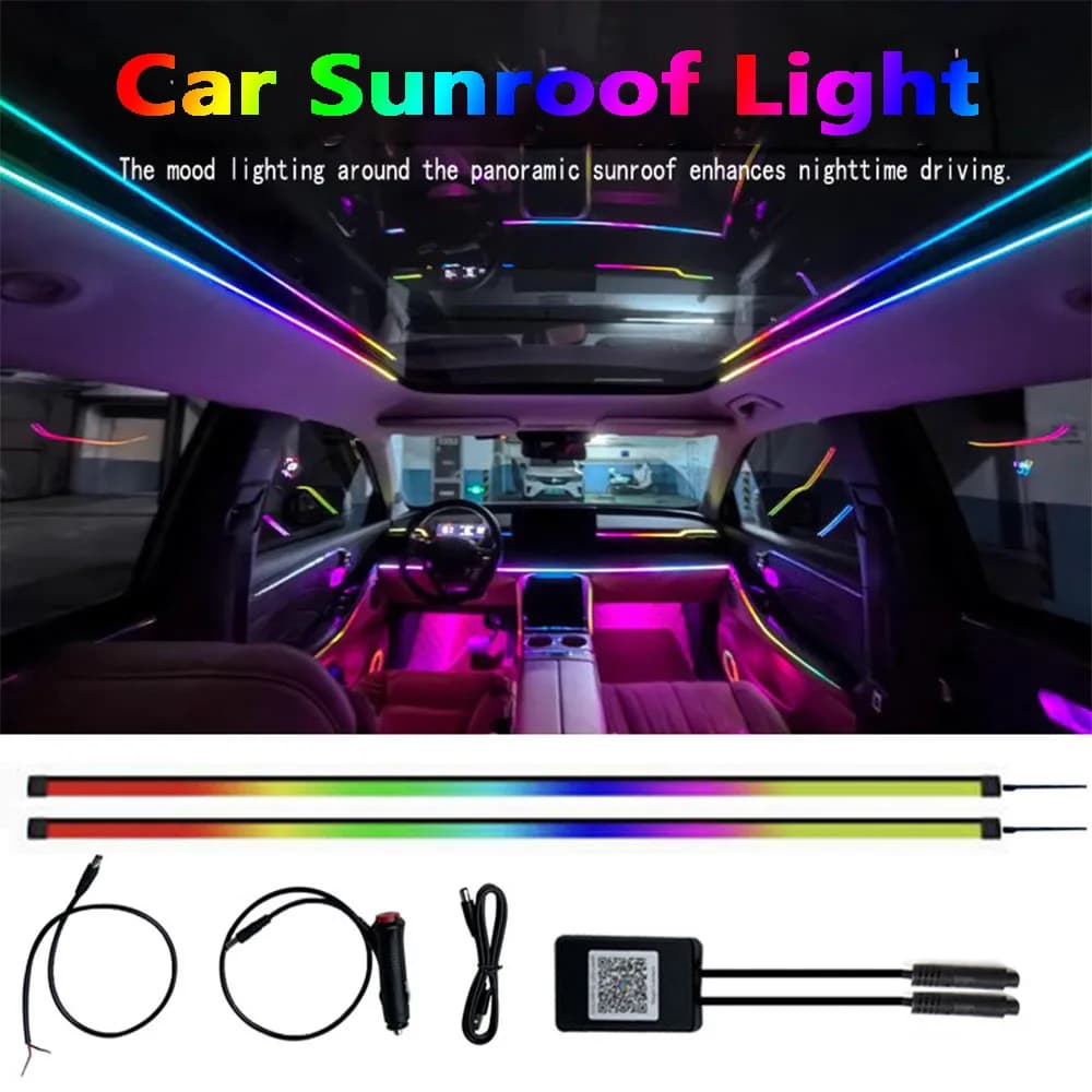 2in1 LED acrylic light strip Car sunroof light Roof ambient light Illusionary Color Atmosphere lights Symphony Led Interior Lamp