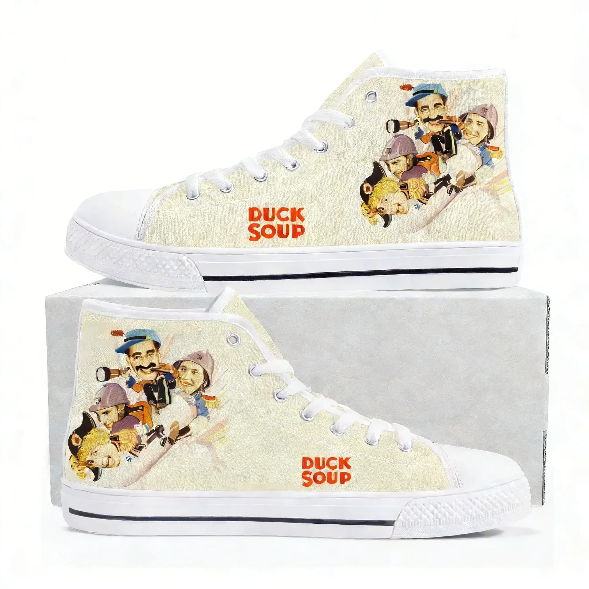 Duck Soup High Top High Quality Sneaker Mens Womens Teenager Canvas Sneaker Casual Personalized Patterns Shoe Customized Shoes