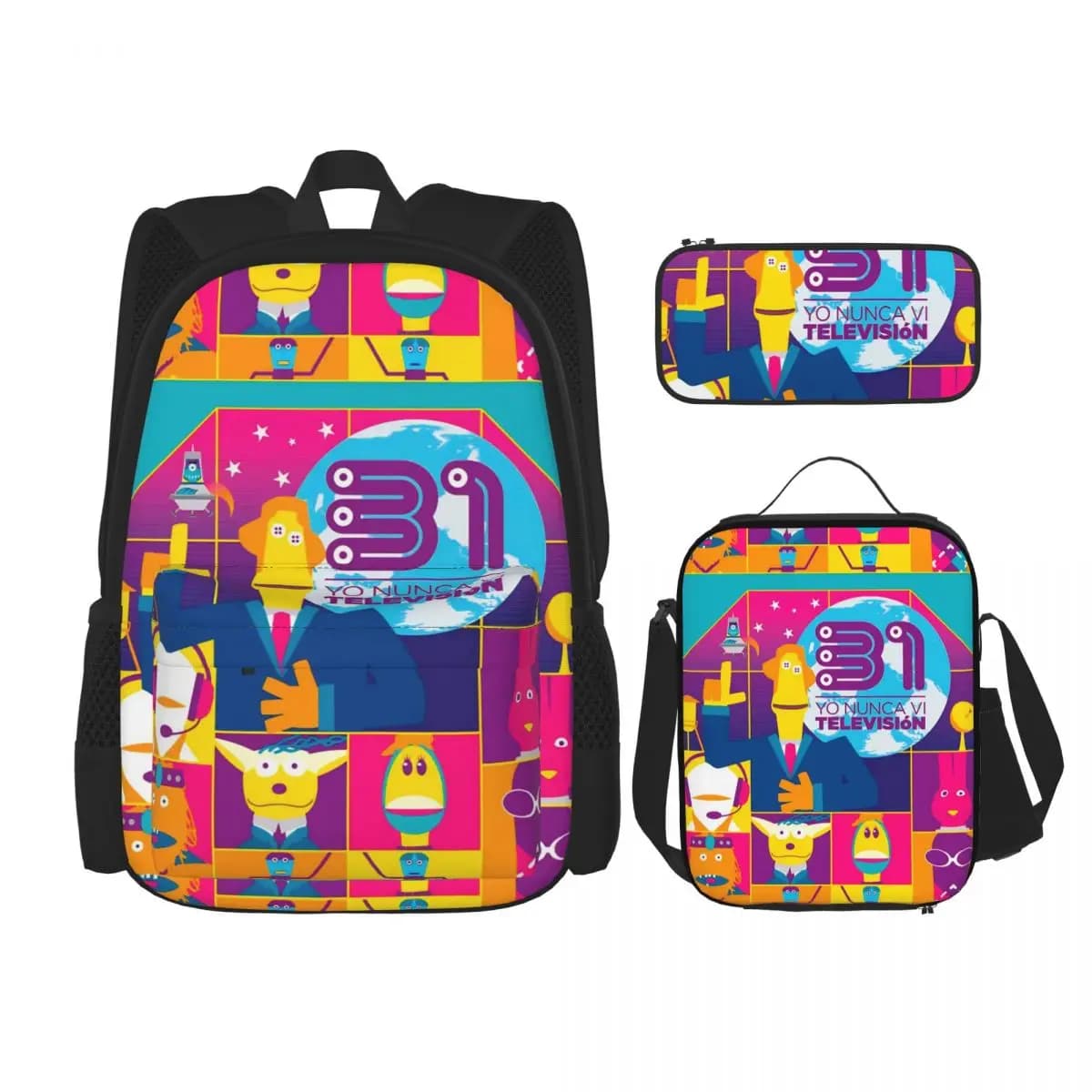 31 Minutos 3pecs/set Backpack for Teenage 31 Minutes Chilean Comedy High School Canvas Bags Lunch bag Pencil Case