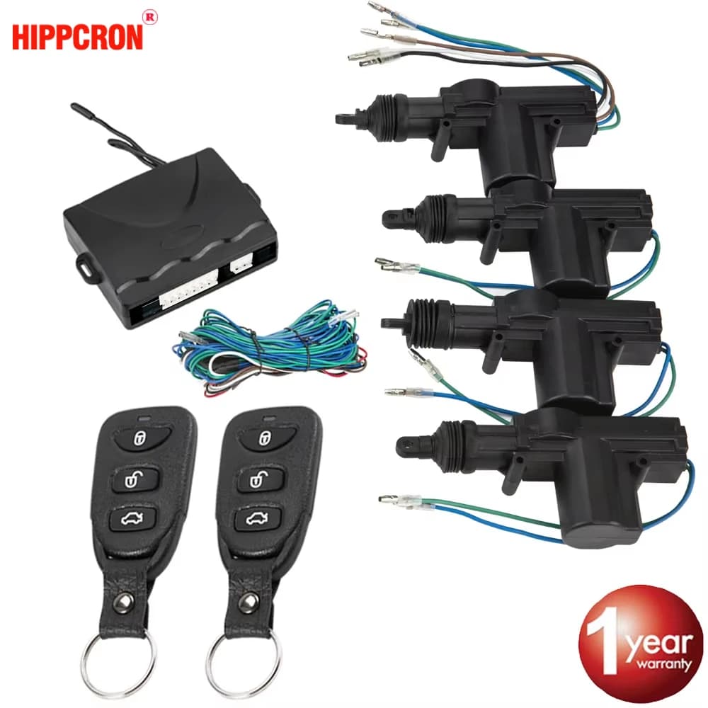 Kit di chiusura del sistema di accesso senza chiave con telecomando per serratura per auto Hippcron con attuatore per serratura a 4 porte universale 12V