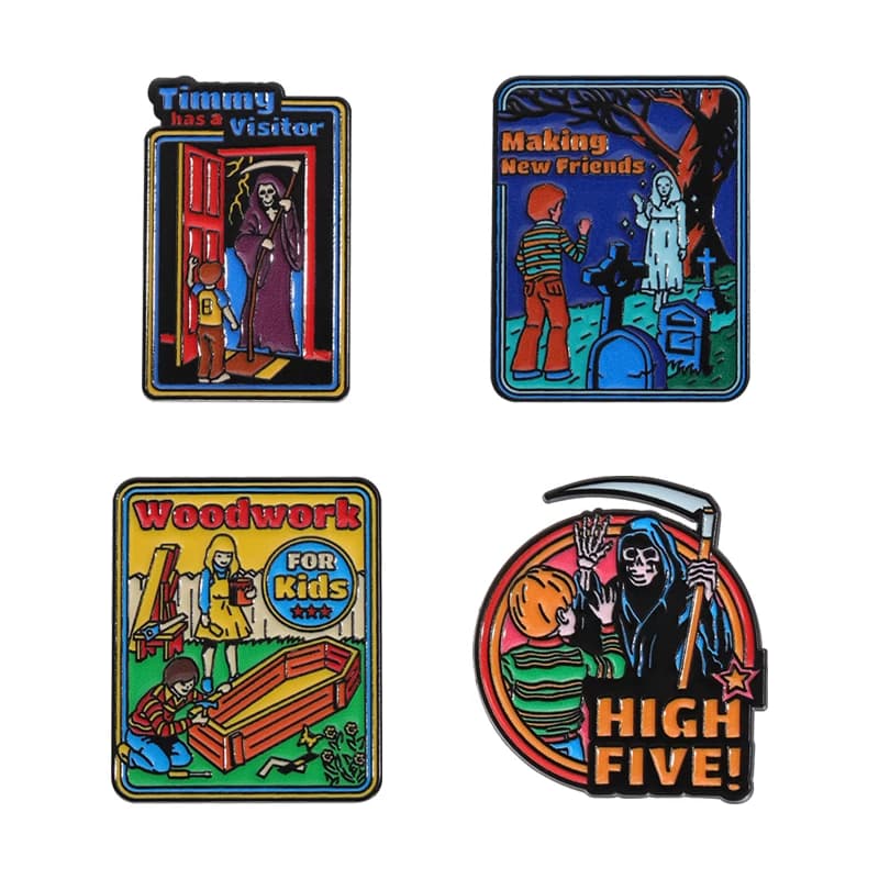 Horror Cartoon Flim TV Personaggio Spille smaltate Zaino di Halloween Vestiti Spille Accessori decorativi per gioielli Distintivo da bavero Regalo