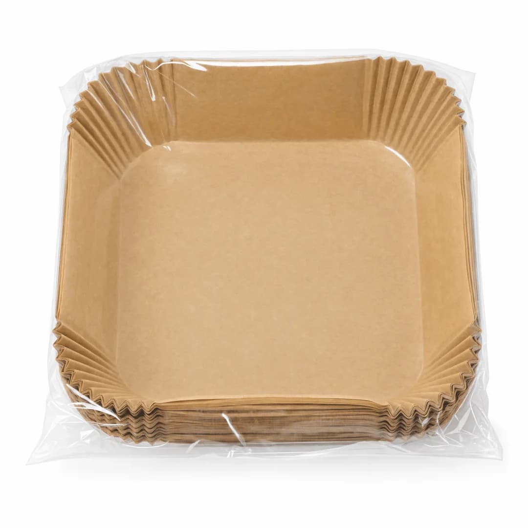 100pcs 8in Square Air Fryer Parchment Liners - Non-Stick Food Grade, Fit 5-8QT Basket, Air Fryer/Microwave/Steamer Use