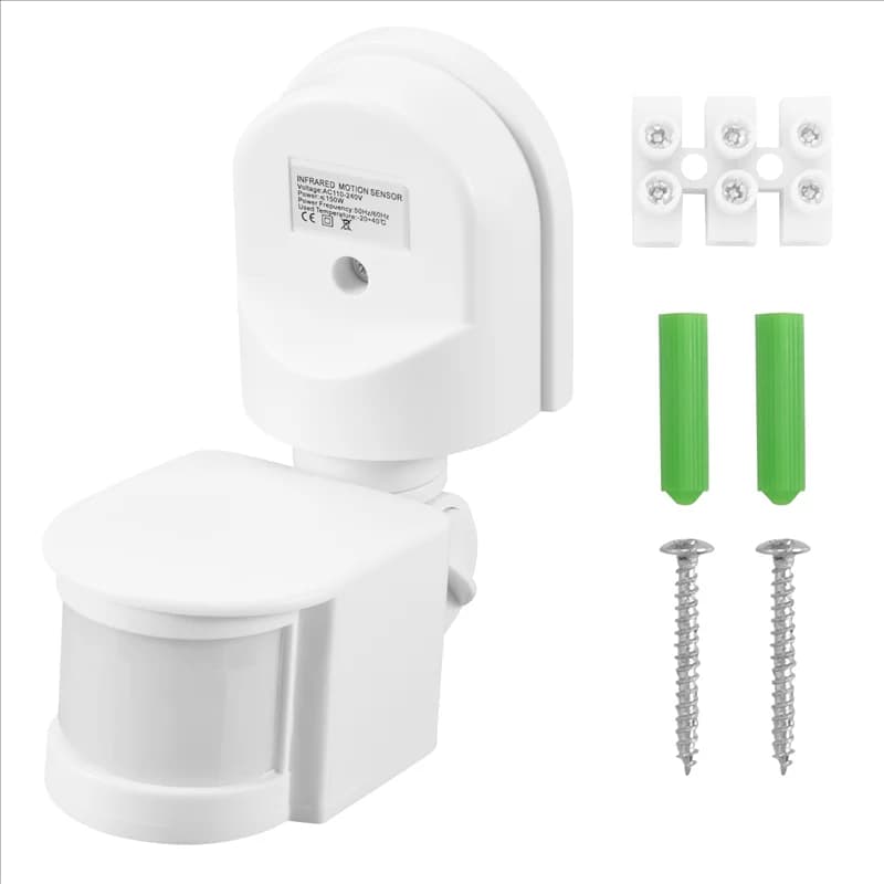 ZIZI Sensore di movimento a infrarossi AC110V-240V Interruttore sensore regolabile per sensori di movimento del corpo PIR per scenari multipli (Bianco)