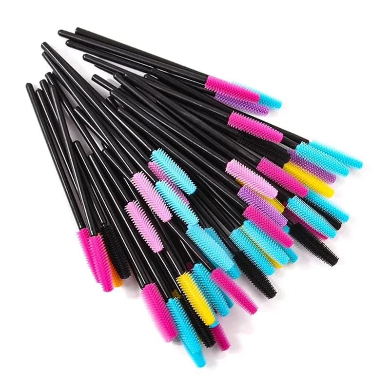 Lashes Cosmetic Brushes Makeup Tools 50PCS Eyelash Brush Silicone Gel Eyelashes Brushes Mascara Wands Applicator Spoolers