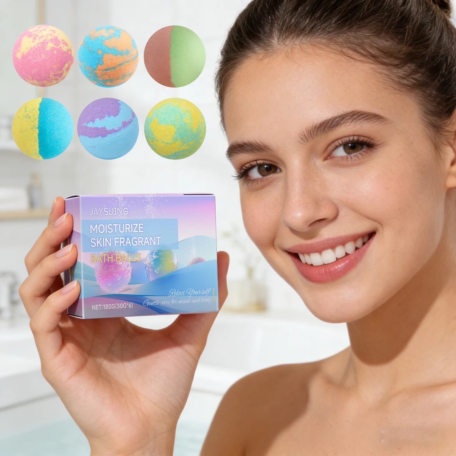 Perfumed Bath Bombs with Abundant Foam, Body Lenitive, Skin Hydrating, Relaxing, Antistress, Improves Bathroom Experience, Aromatherapy Bath Balls