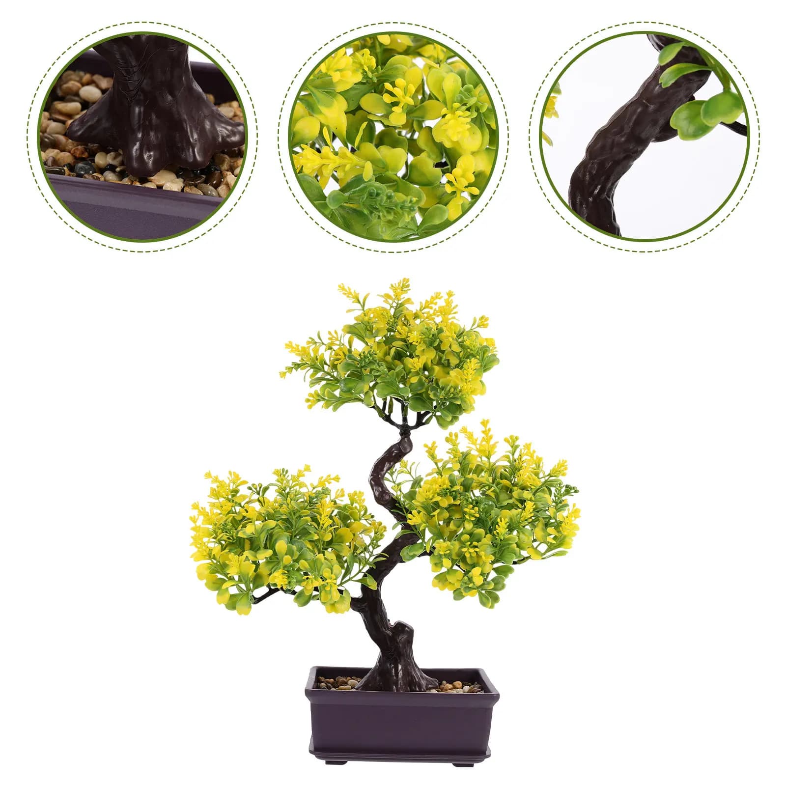 Piante Finte in Vaso, Ornamenti Bonsai Artificiali, Decorazioni Vegetali Realistiche, Lavorazione Squisita, Senza Manutenzione, Aspetto Realistico per Casa e Giardino