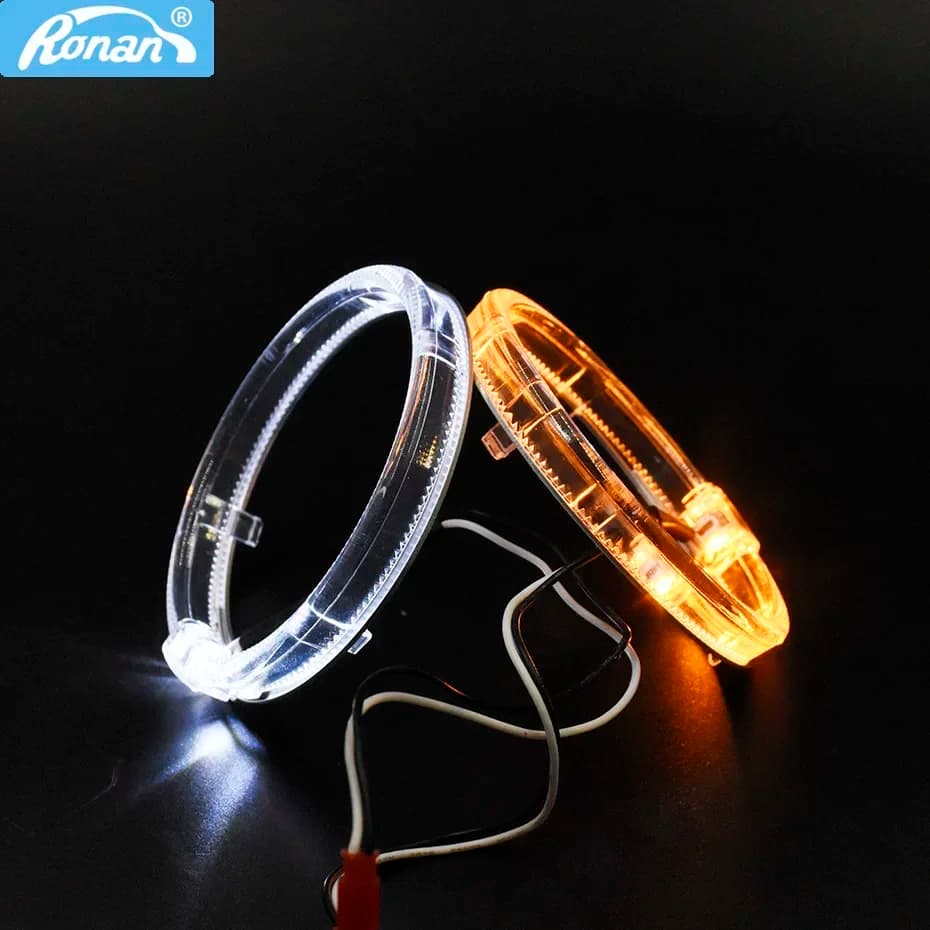 RONAN 2pcs 80MM 95MM LED light guide Angel Eyes DRL Halo Ring Super Bright for 2.5 3.0 bi-xenon projector lens