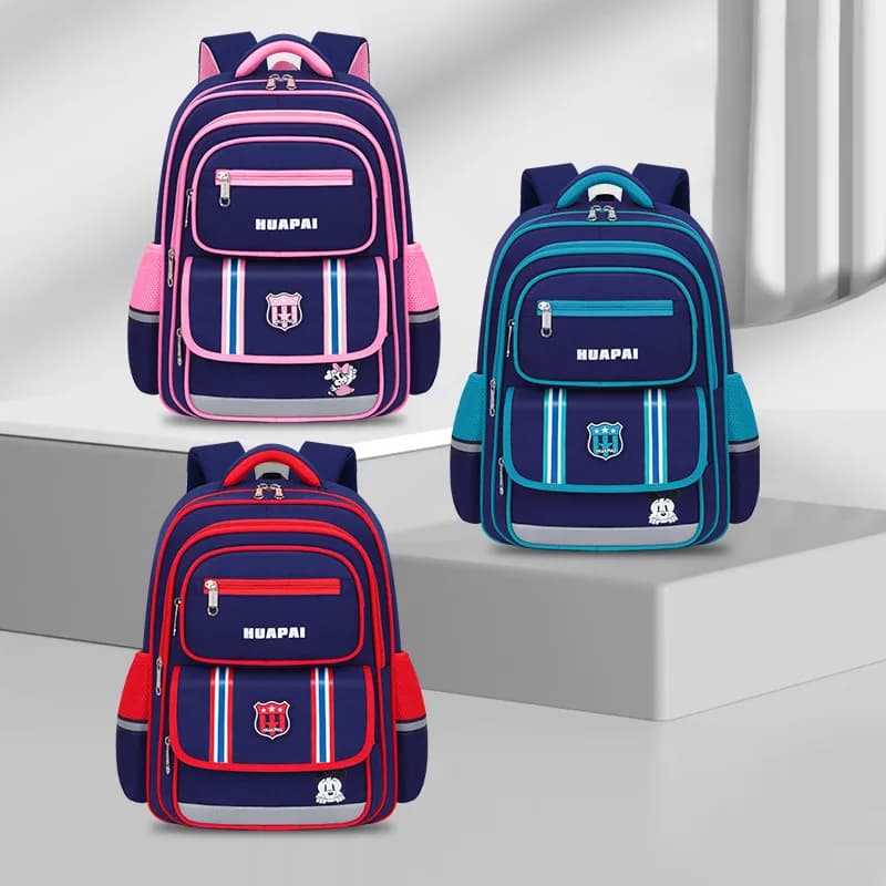 Durable Waterproof Oxford School Backpack Large Capacity Shockproof Design for Boys Girls Students Anti-Wear Back Support Bag