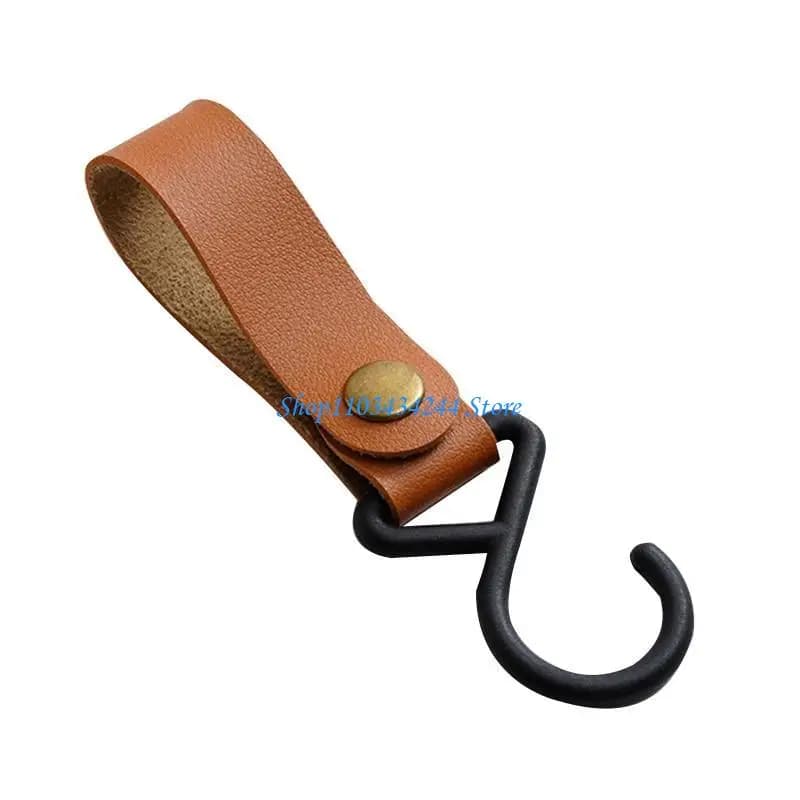 Ganci in plastica con cinturino in pelle Borsa per neonati Gancio per passeggino Accessori per appendere carrozzina