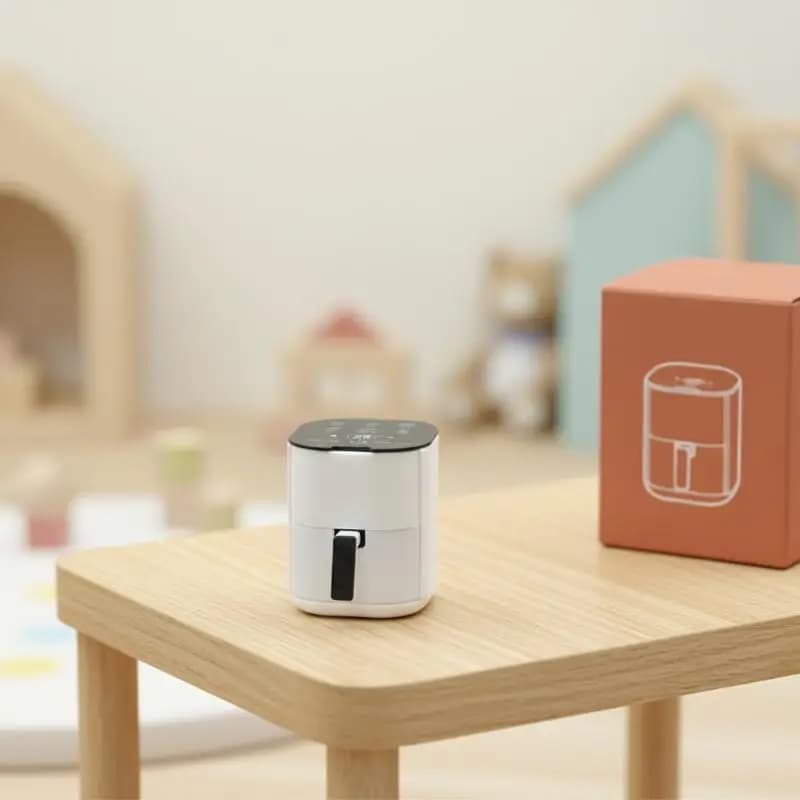 B*1Pcs 1/12 Scale Miniature Air Fryer For Doll House Kitchen Scene Arrangement With Realistic Detail Kids Storytelling Game Toy