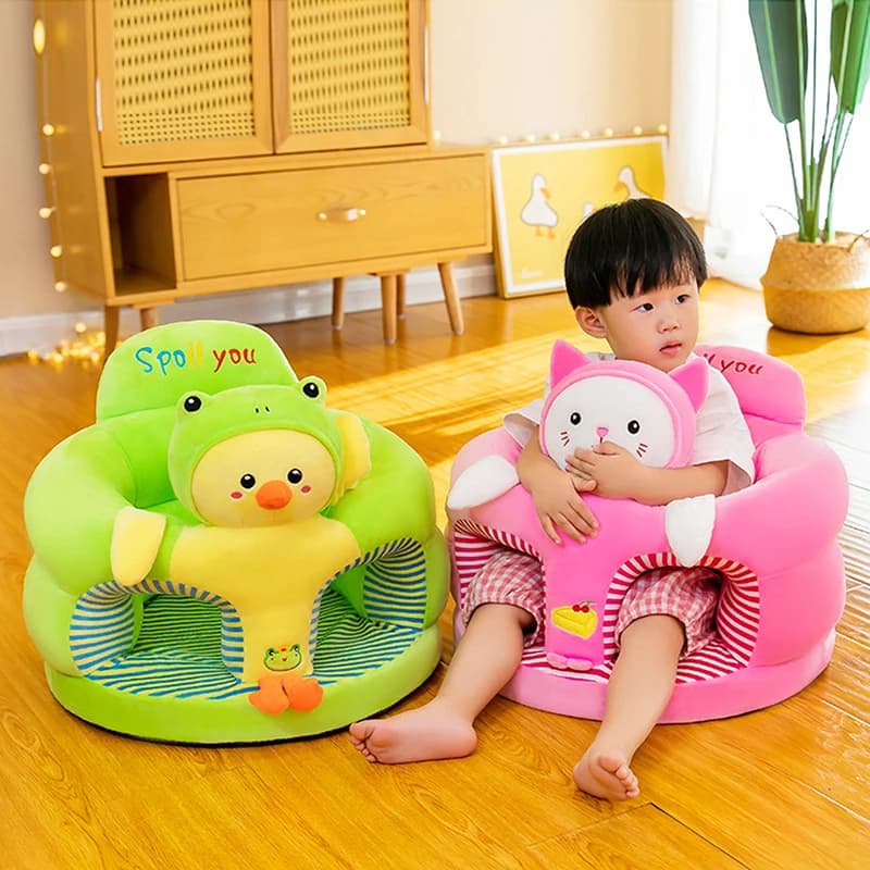 1PC Baby Learning Seat sofa cover Cartoon Case plush support toy chair (seat cover not filled with cotton!! )
