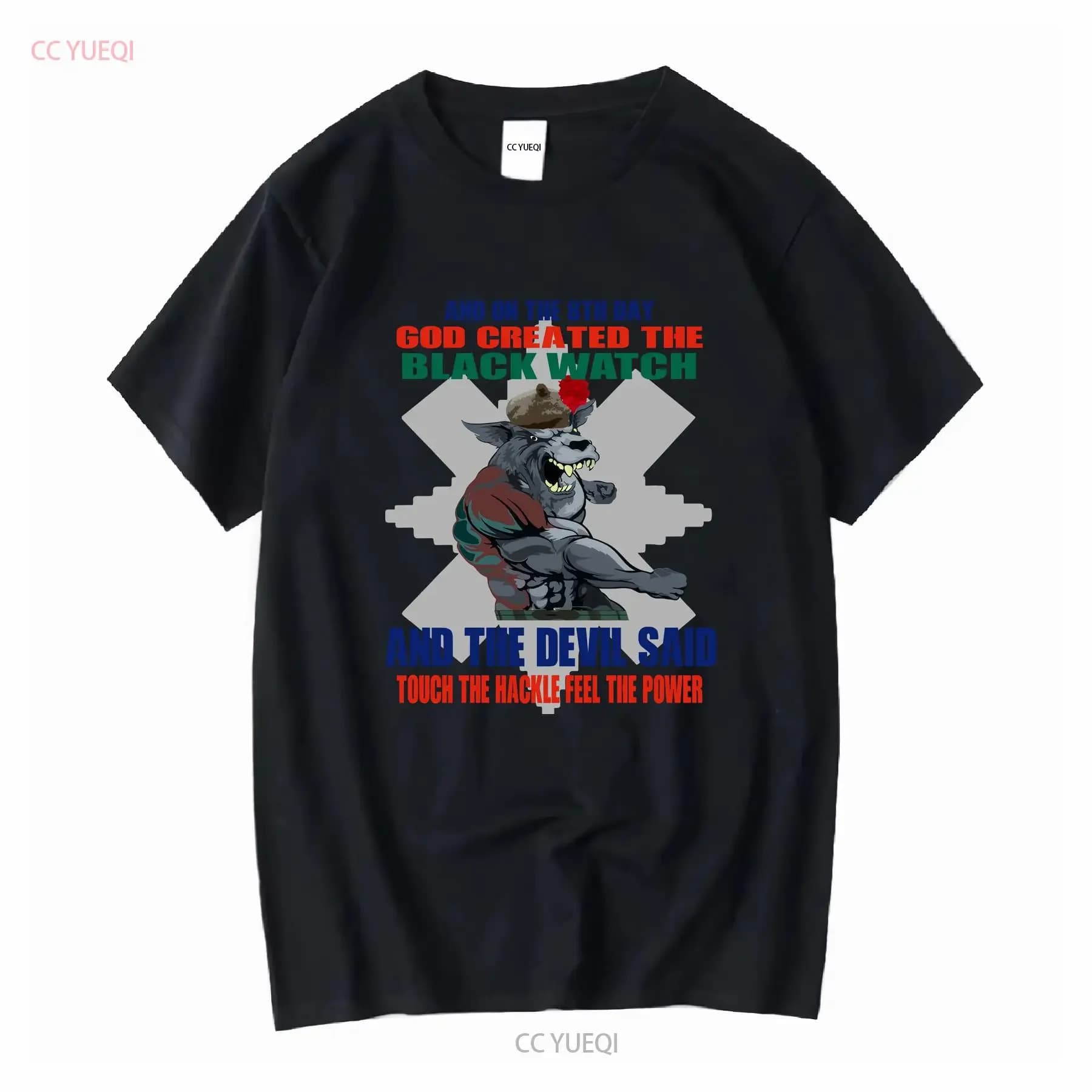Orologio nero Il reggimento reale della Scozia T-shirt o SweaT vintage lavato Versatile Comodo homme Morbido allungato Unisex
