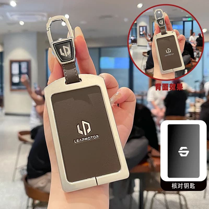 Car Zinc Alloy Leather NFC Card Smart Key Cover Case For Leapmotor C10 C11 C16 Protector Holder Shell Key Protective Car Styling