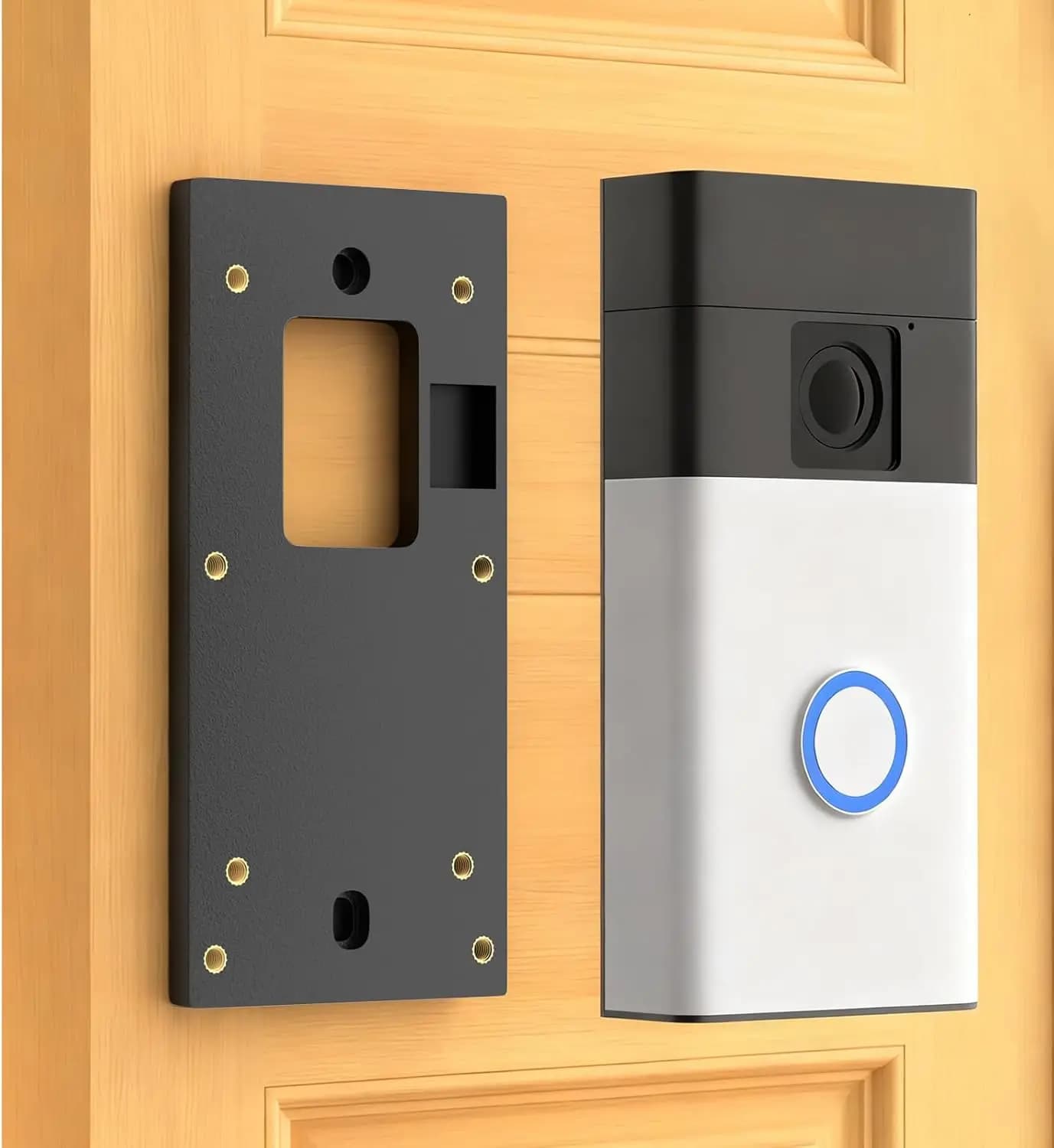 No-Drill Ring Doorbell Mount for Battery Doorbell (2nd-2024)/Plus/Pro, Video Doorbell(2nd-2020)/1/2/3/3 Plus/4 with Adhesive