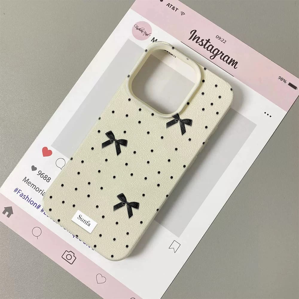 Custodia per telefono con fiocco nero per iPhone 16 Pro Max 11 12 13 12 14 15 16 Pro Cover morbida in silicone antiurto iPhone 11 12 16
